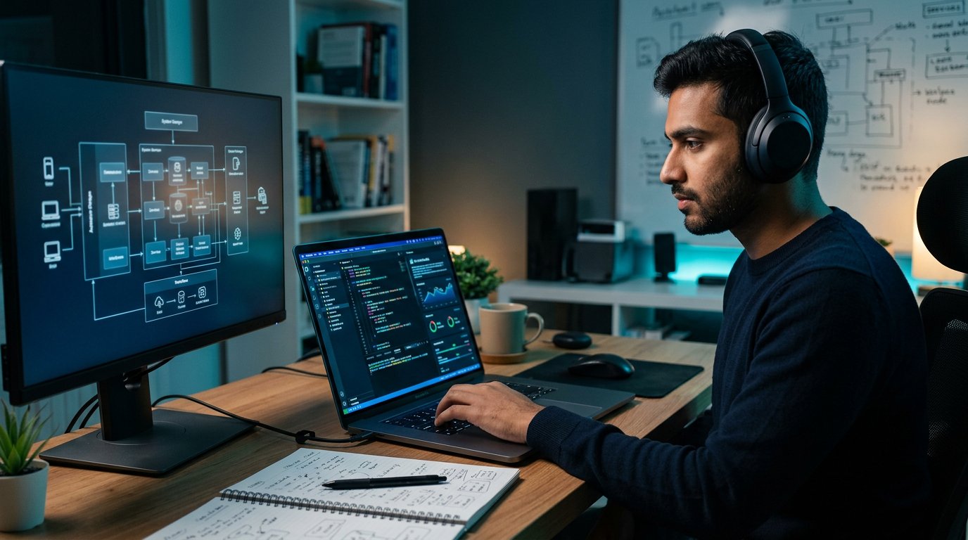 Final Round AI Alternative for Software Engineers hero image showing a software interview preparation workspace