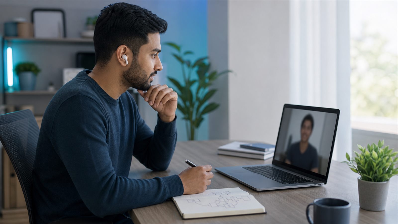 Candidate practicing behavioral interview follow-up questions